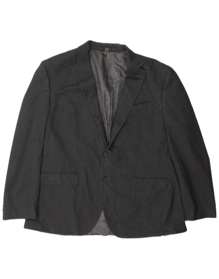 Jaqueta blazer masculina Marks & Spencer com 2 botões de ajuste regular tamanho 44 XL cinza