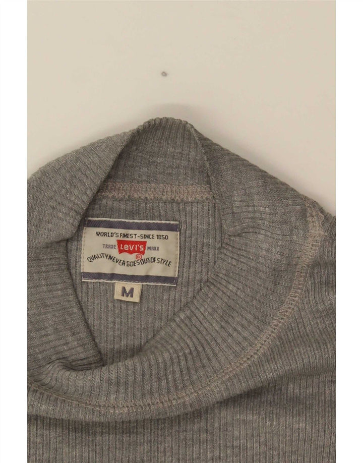 Top feminino Levi's manga comprida UK 12 cinza médio
