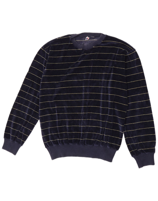 Sportful moletom masculino de veludo jumper grande algodão listrado azul marinho