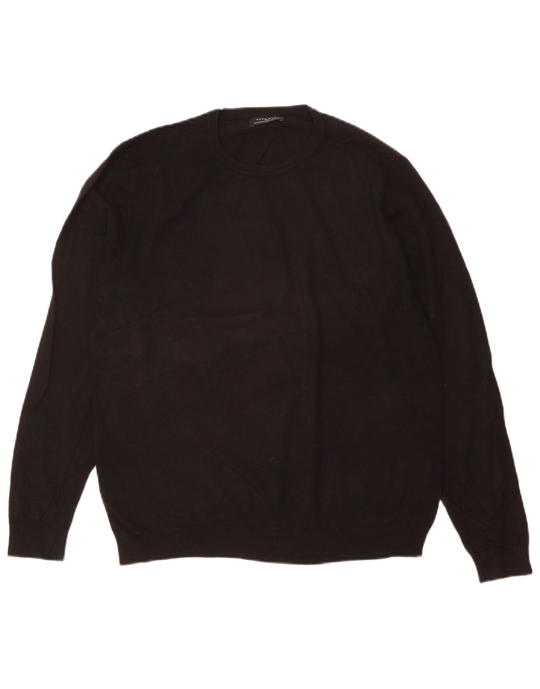 Zara Suéter masculino com gola redonda XL preto
