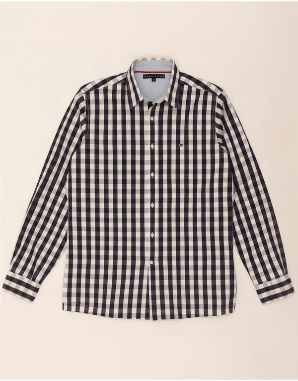 Camisa masculina Tommy Hilfiger média azul marinho guingão