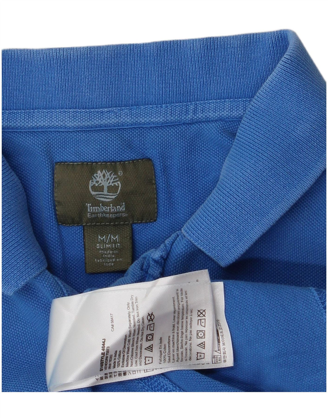 Camisa polo masculina Timberland Slim Fit médio azul algodão