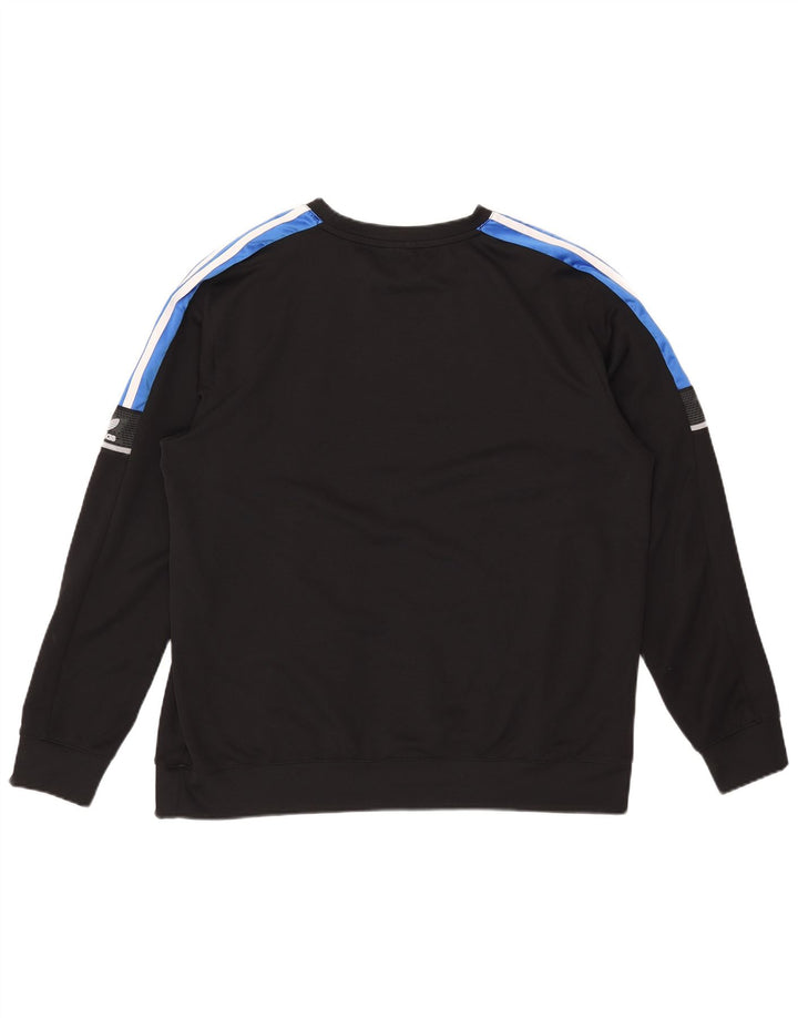 Adidas Mens Graphic Moletom Jumper XL Preto Colorblock Poliéster