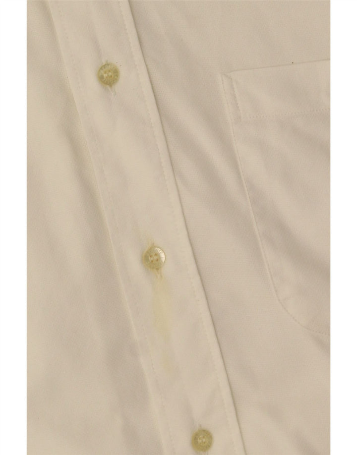Lacoste camisa masculina de manga curta tamanho 42 grande algodão branco