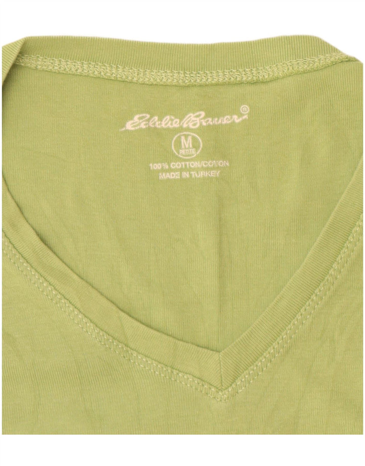 Eddie Bauer Top feminino manga 3/4 Reino Unido 12 algodão verde médio