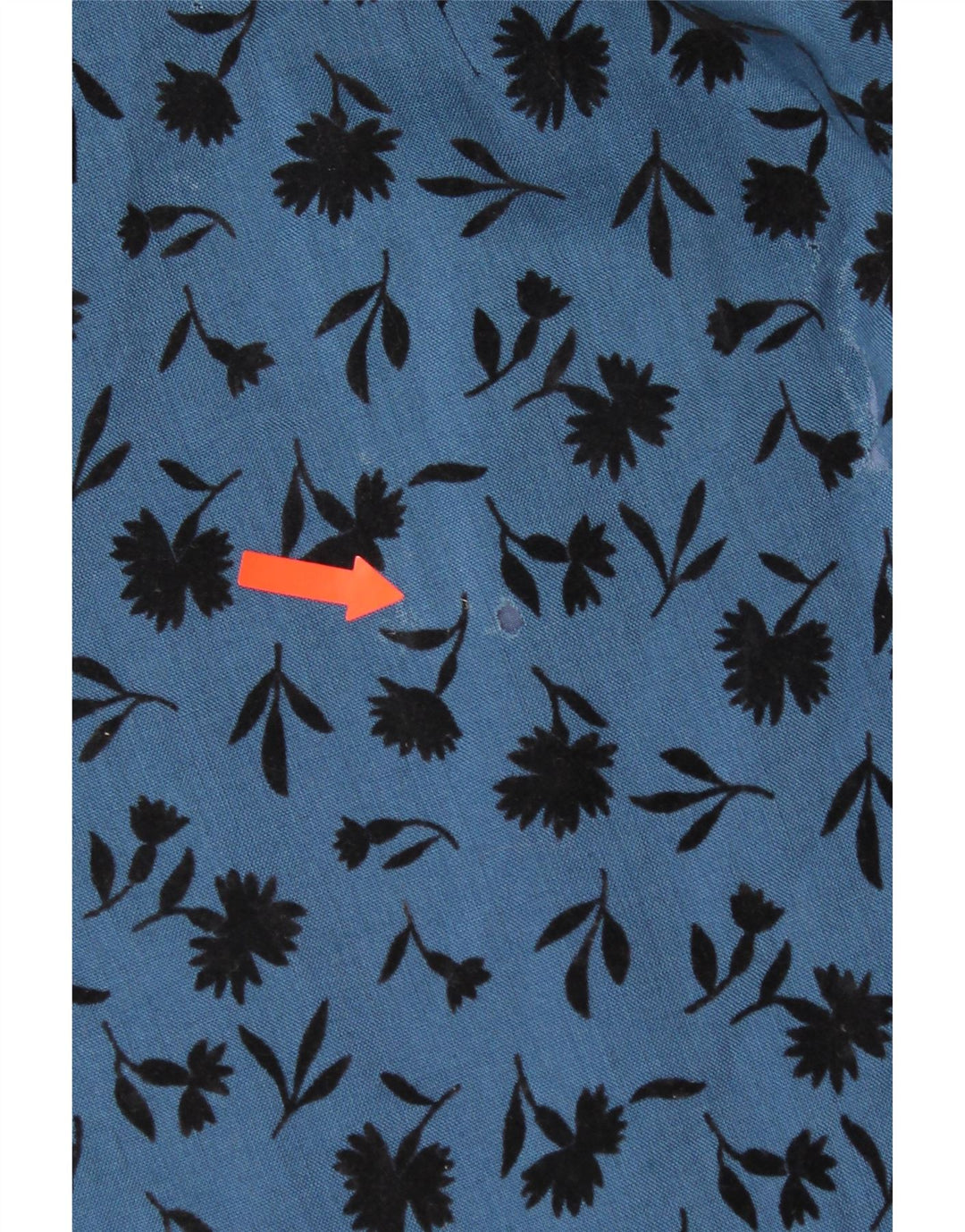 Vestido feminino vintage de manga comprida UK 14 floral azul médio