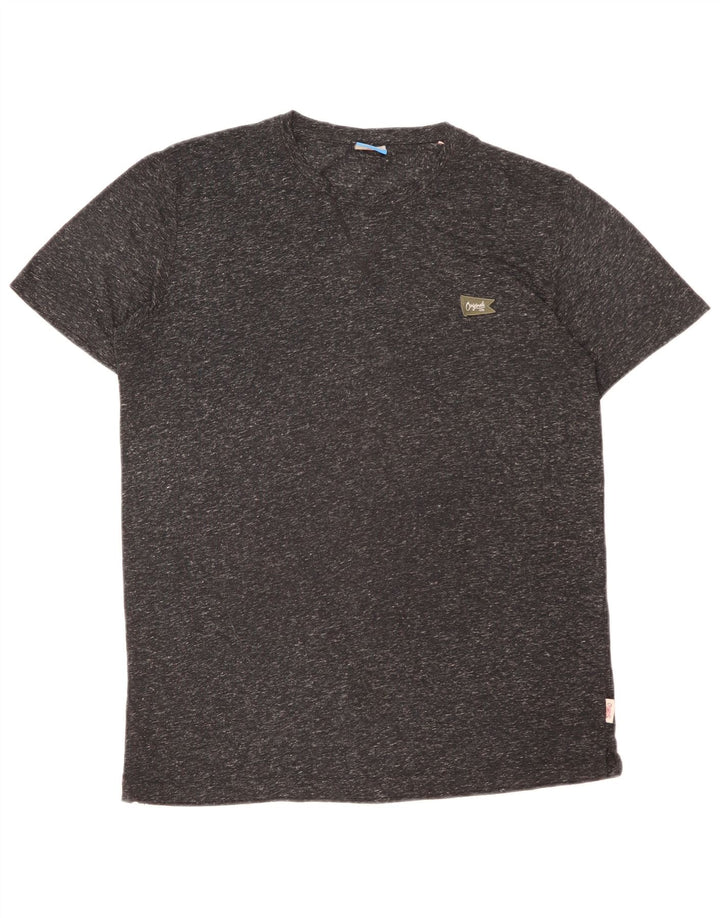 Camiseta masculina Jack & Jones grande poliamida manchada cinza