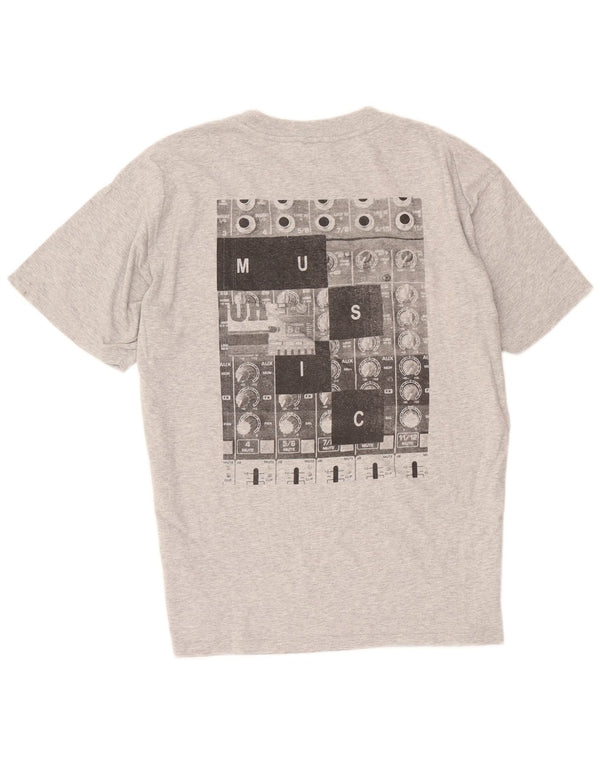 Diesel Camiseta masculina gráfica Top algodão manchado cinza médio