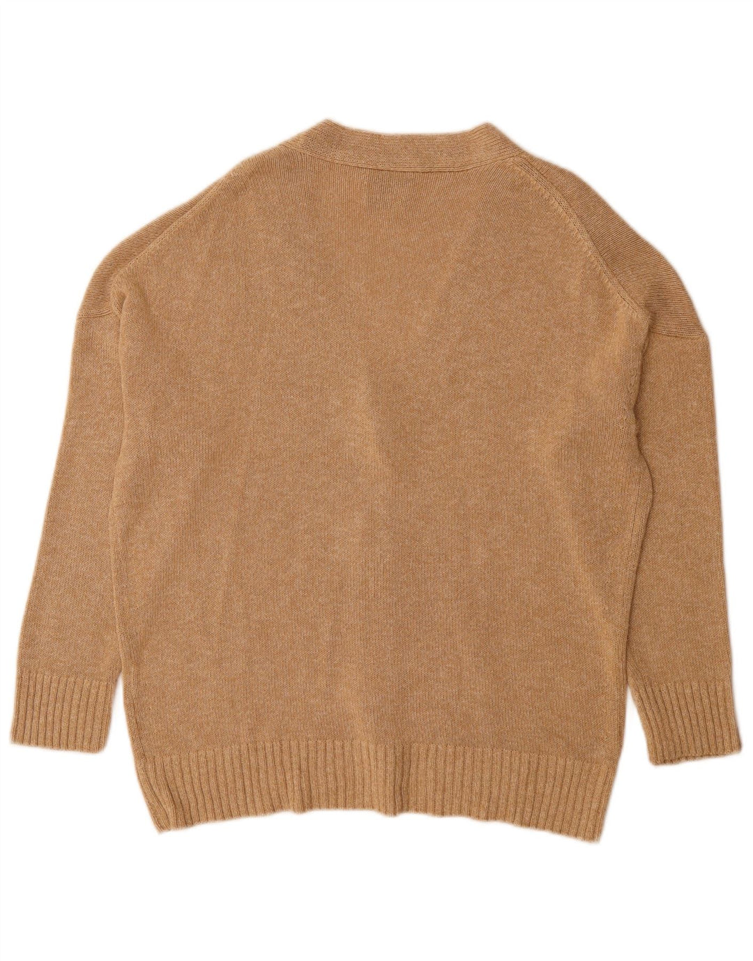 Suéter cardigã feminino Massimo Dutti Reino Unido 14 viscose bege médio