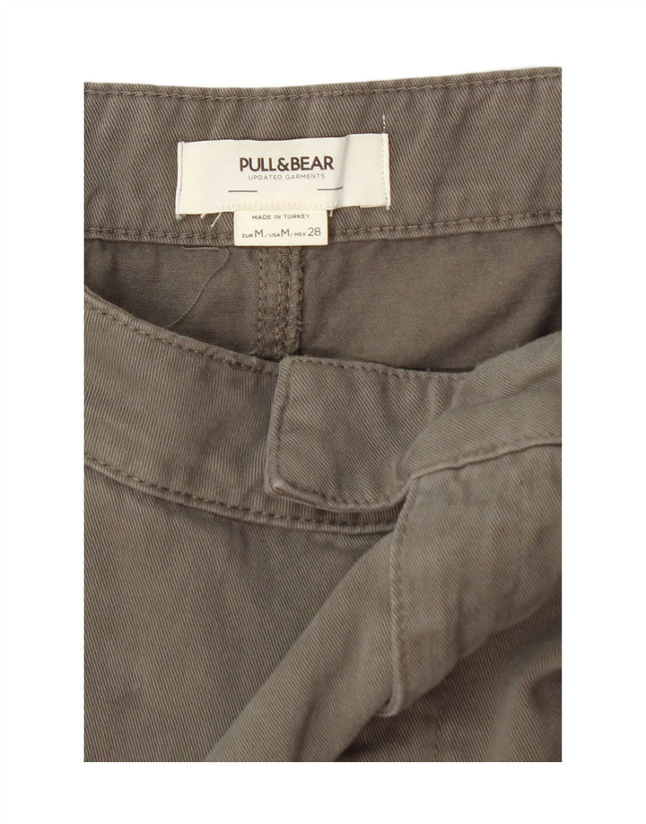 Saia midi feminina PULL & BEAR W28 algodão cinza médio