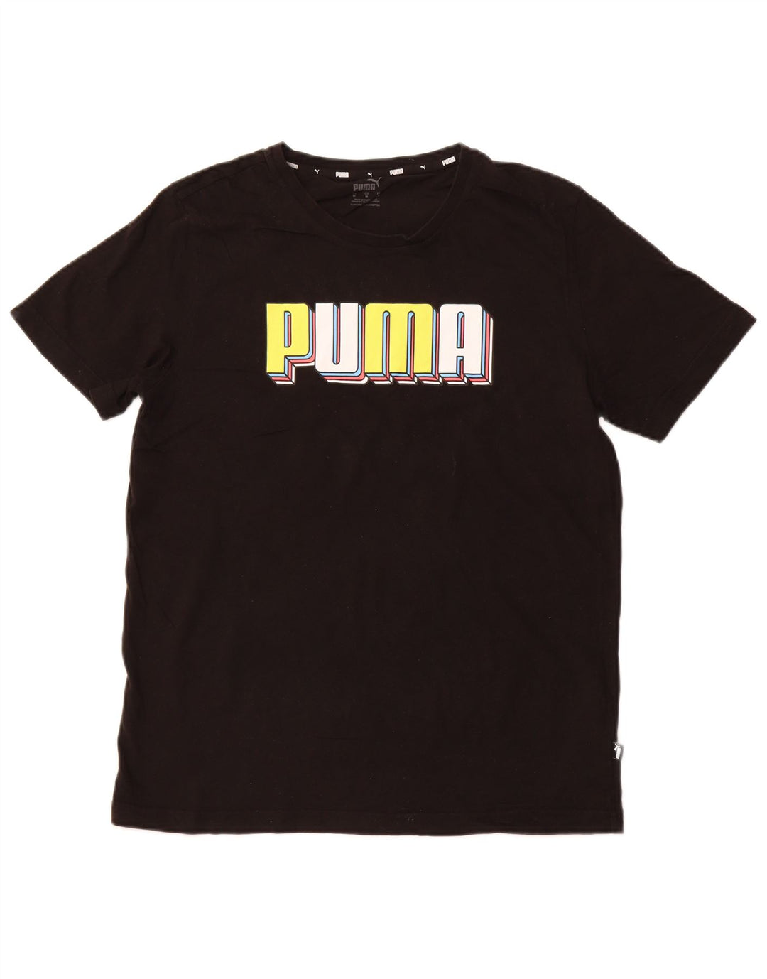 Camiseta masculina PUMA Graphic Top médio preto algodão esportivo
