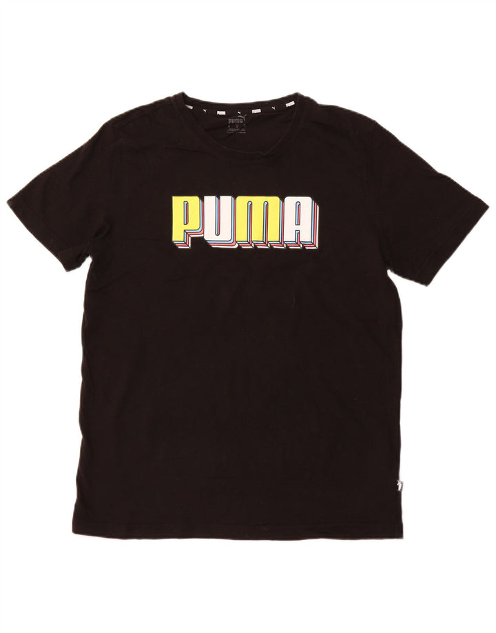 Camiseta masculina PUMA Graphic Top médio preto algodão esportivo
