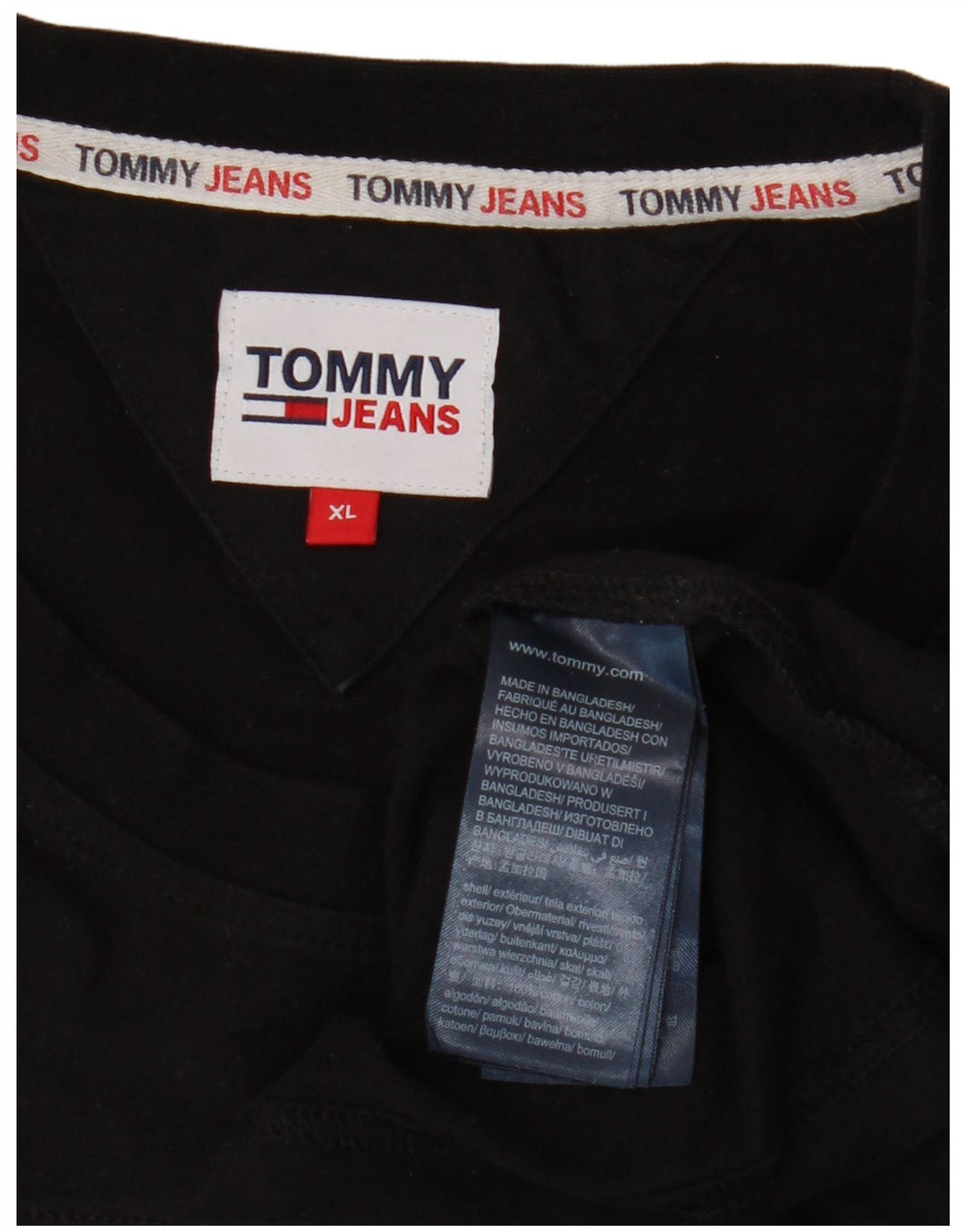 Top gráfico masculino TOMMY HILFIGER manga comprida XL algodão preto