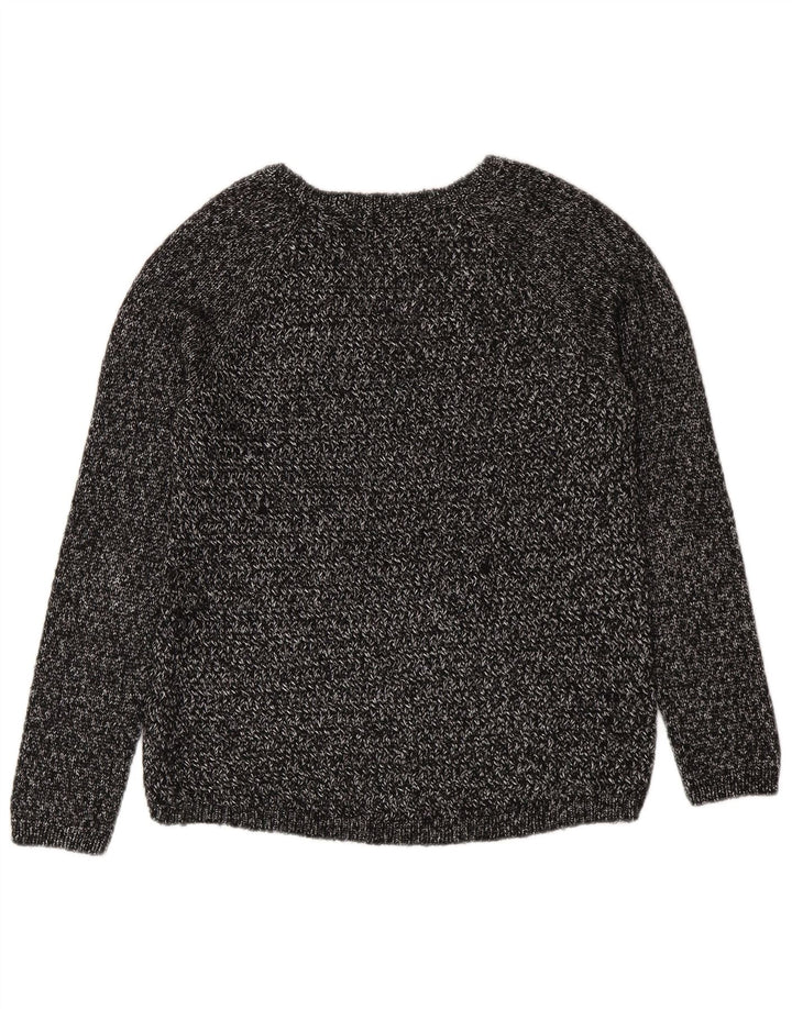 Suéter feminino Massimo Dutti com decote em V Reino Unido 14 cinza médio manchado