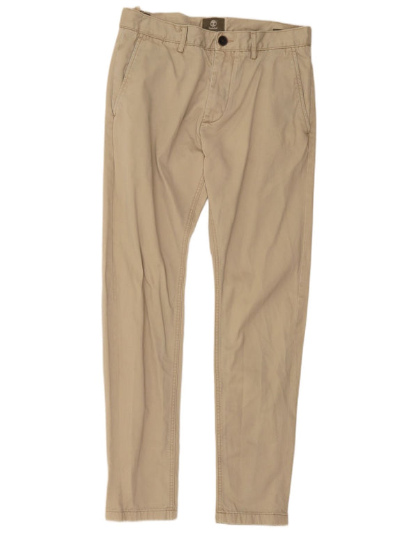Timberland Mens Slim Chino Trousers W32 L31 Beige Cotton