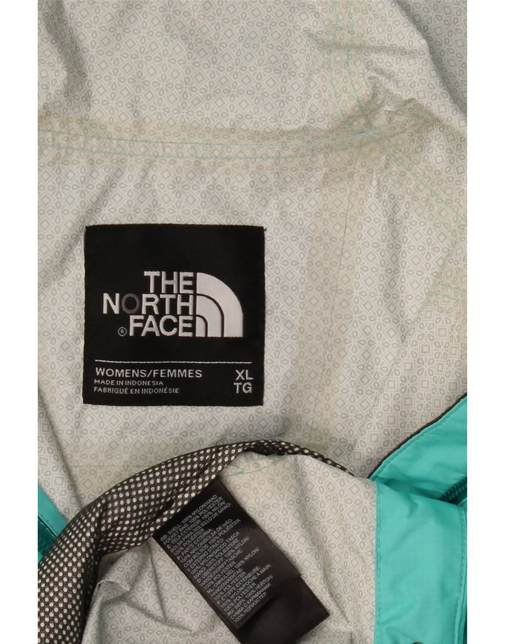Jaqueta de chuva feminina com capuz THE NORTH FACE Hyvent UK 18 XL turquesa nylon
