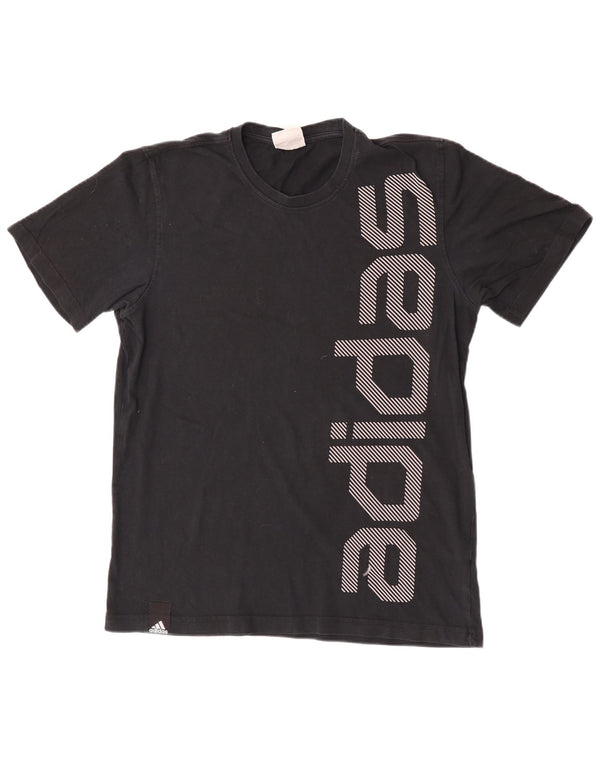 Adidas Mens Graphic T-Shirt Top Médio Algodão Preto