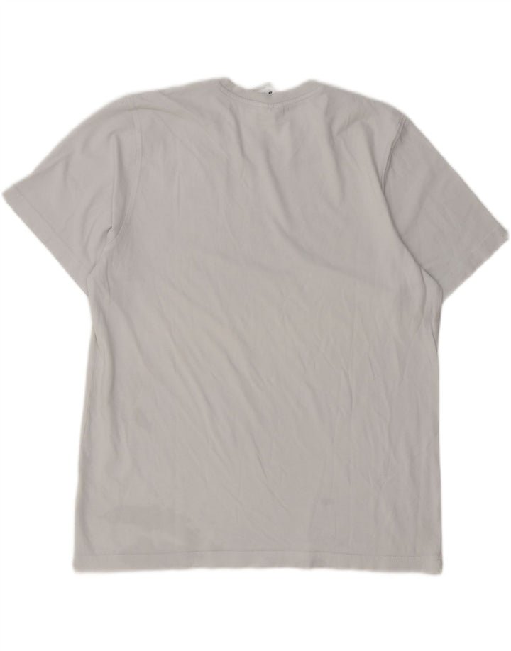 Adidas Mens Camiseta Top Grande Algodão Azul