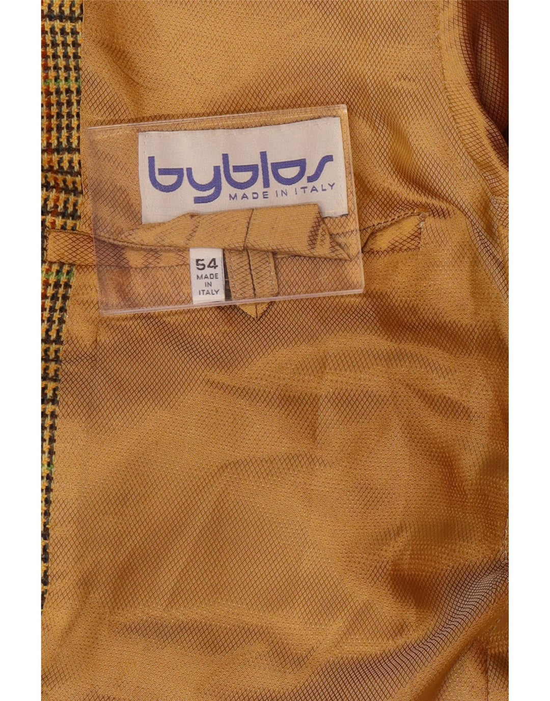 Jaqueta blazer masculina de 3 botões BYBLOS IT 54 2XL amarelo Houndstooth