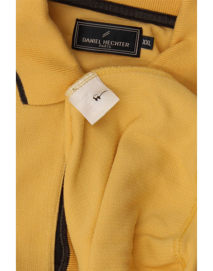 DANIEL HECHTER Suéter masculino com gola polo 2XL algodão amarelo