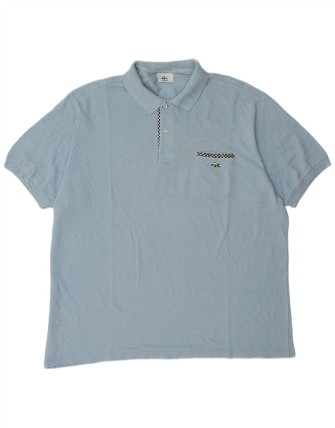 Camisa polo masculina Lacoste tamanho 7 2XL algodão azul