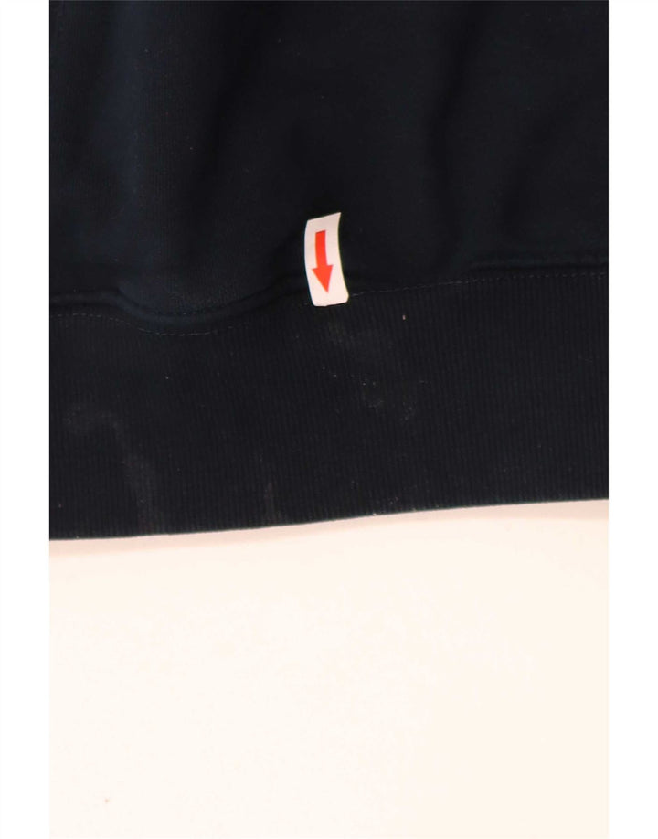 Suéter masculino Marks & Spencer com zíper 1/4 de ajuste regular, azul marinho médio