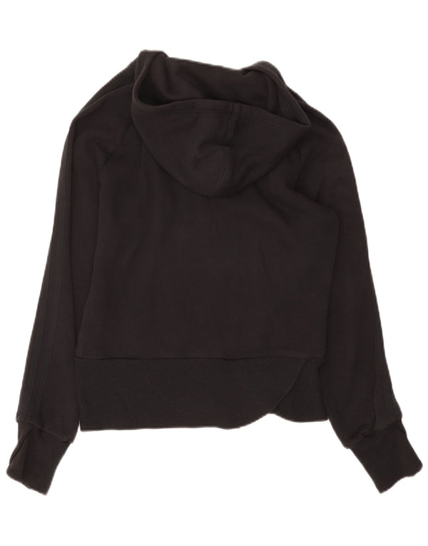 Suéter adidas feminino com capuz e zíper UK 14 médio algodão preto