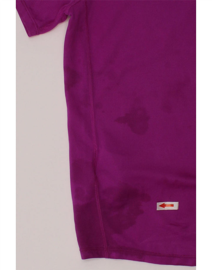Camiseta Asics Meninos Top 10-11 Anos Pequeno Roxo Listrado Poliéster