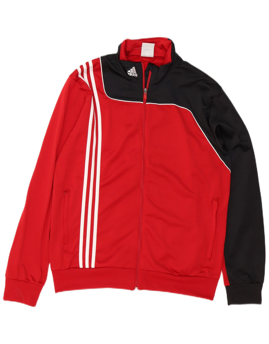 Adidas Mens Tracksuit Top Jacket UK 44/46 Grande Vermelho Colorblock Poliéster