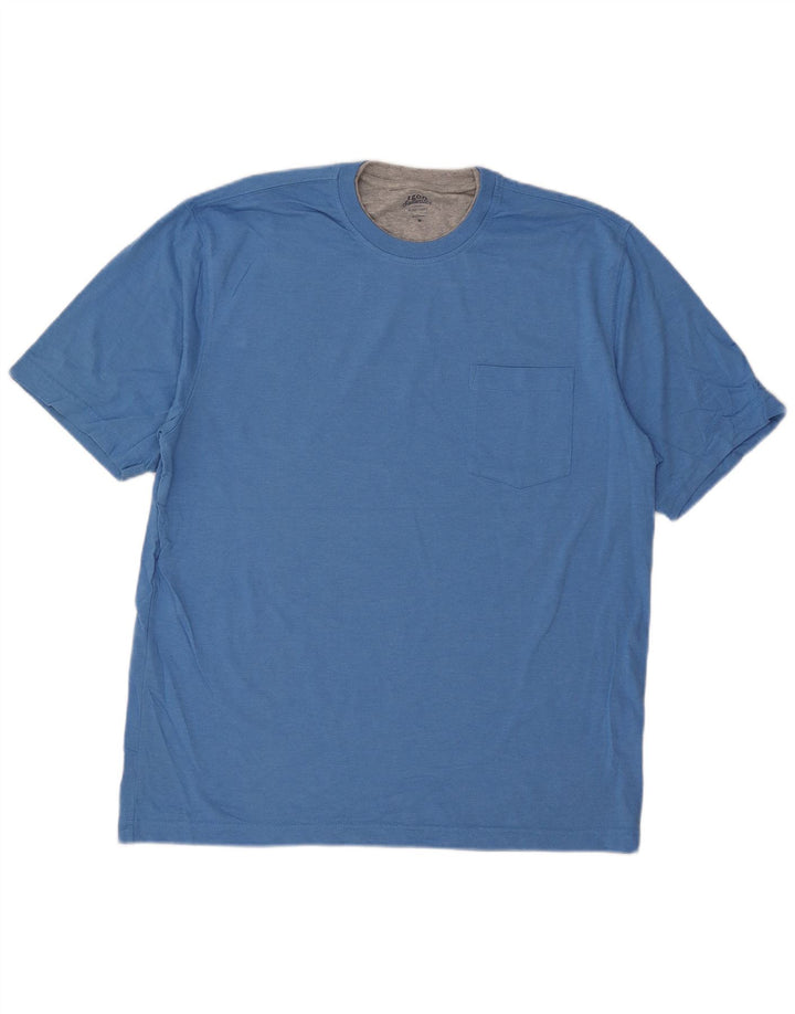 Camiseta masculina Izod água salgada Top algodão azul médio