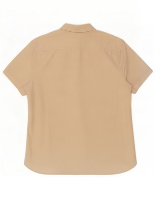 Camisa masculina de manga curta Slim Fit Jack Wills XL bege algodão