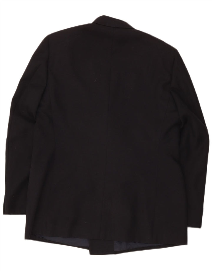 Jaqueta blazer masculina vintage com peito duplo IT 56 3XL poliéster preto