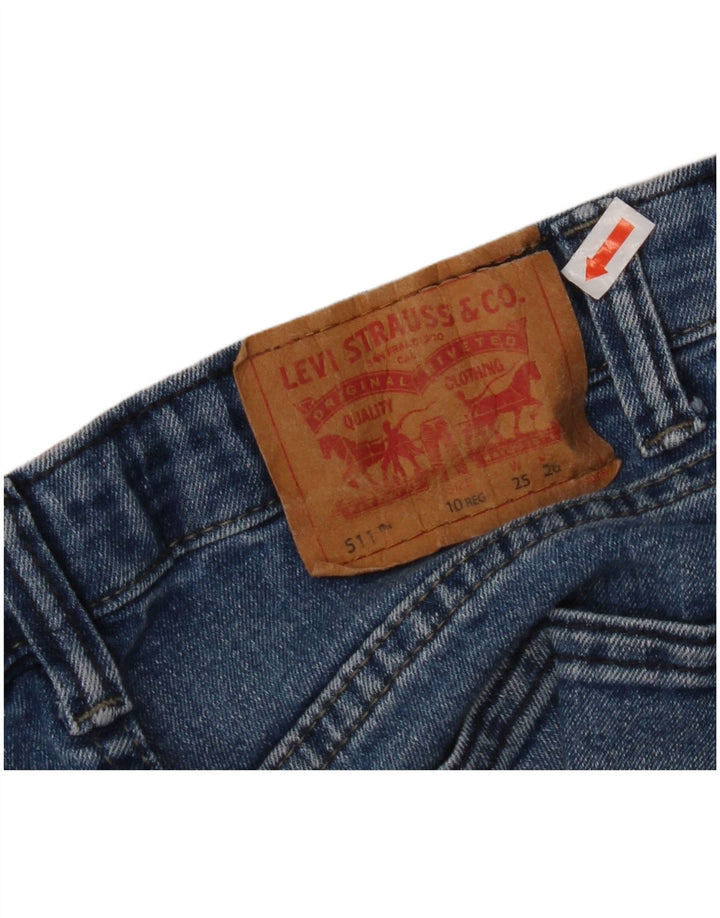 LEVI'S Boys 511 Slim Jeans 9-10 Anos W25 L26 Azul Algodão