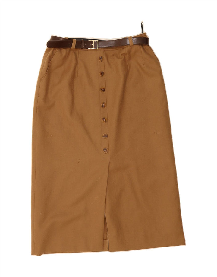 BRENDELLA Womens Straight Skirt W30 Medium  Brown Wool Vintage Brendella and Second-Hand Brendella from Messina Hembry 