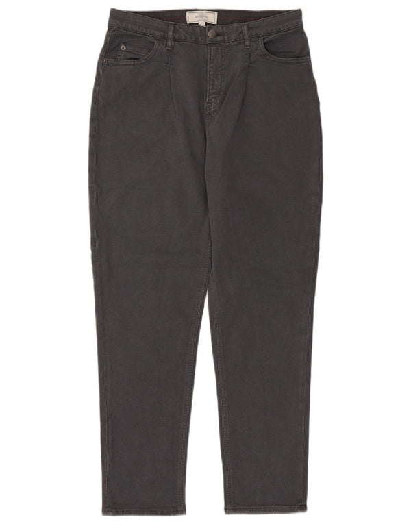 Calça jeans feminina de cintura alta com cintura alta Fat Face UK 10 pequena W30 L28 algodão cinza