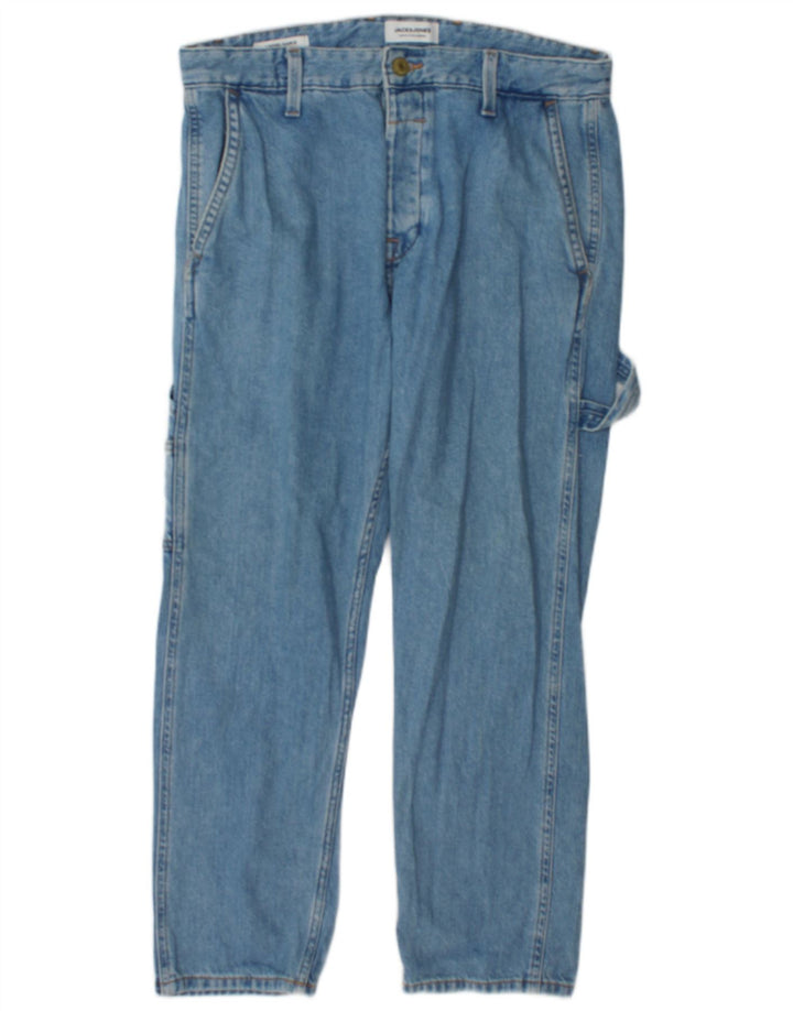 Calça jeans feminina cargo reta Jack & Jones W34 L30 algodão azul