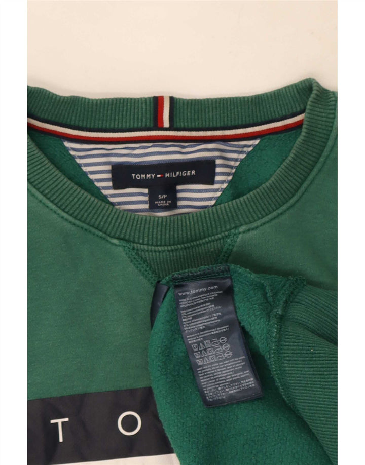 Tommy Hilfiger moletom gráfico masculino jumper pequeno algodão verde