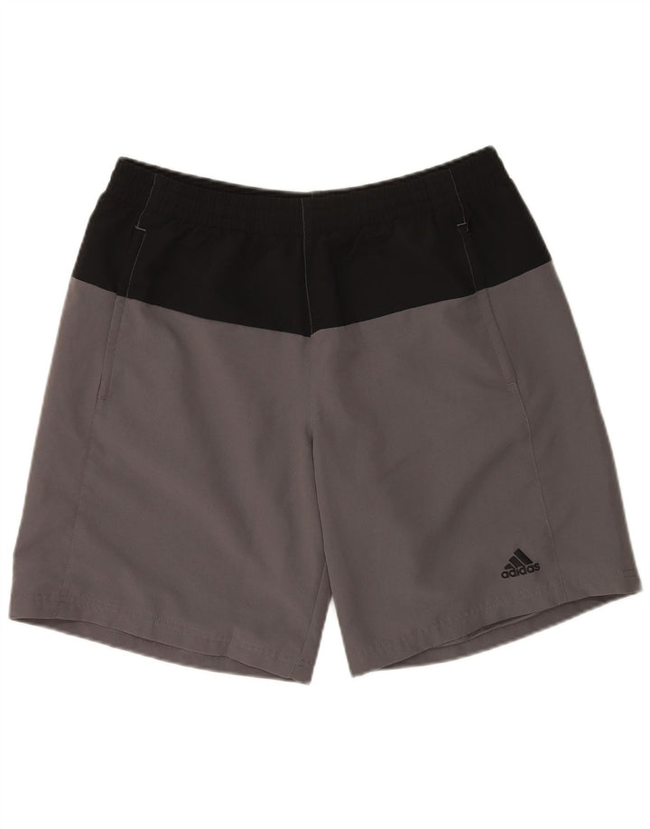 Adidas Mens Sport Shorts Grande Cinza Colorblock Poliéster