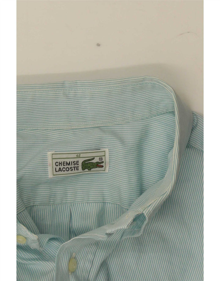 Lacoste camisa masculina de manga curta tamanho 42 grande azul