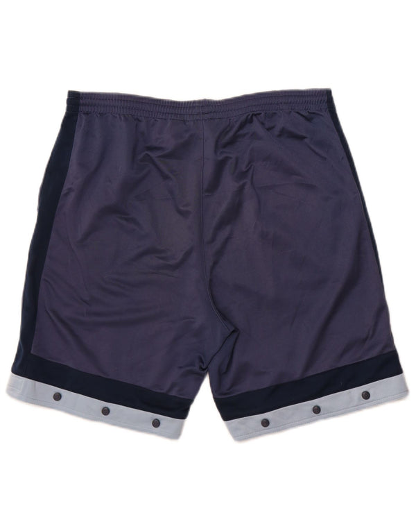 Shorts esportivos masculinos Lotto UK 40/42 grande poliéster colorblock azul marinho