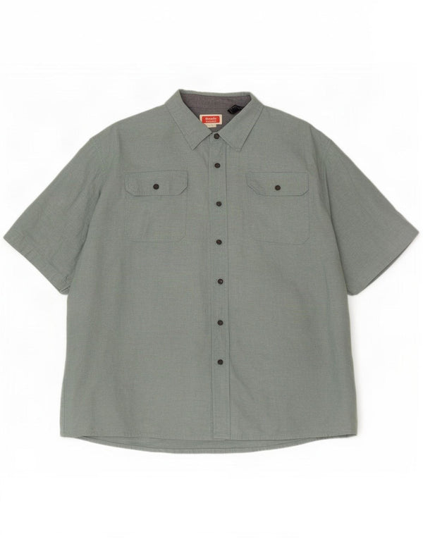 Wrangler Camisa masculina de manga curta 3XL algodão verde