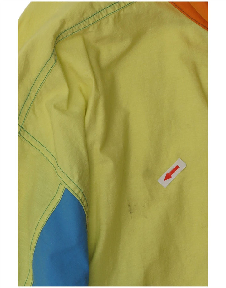 Jaqueta utilitária masculina vintage UK 40 grande bloco colorido multicolorido