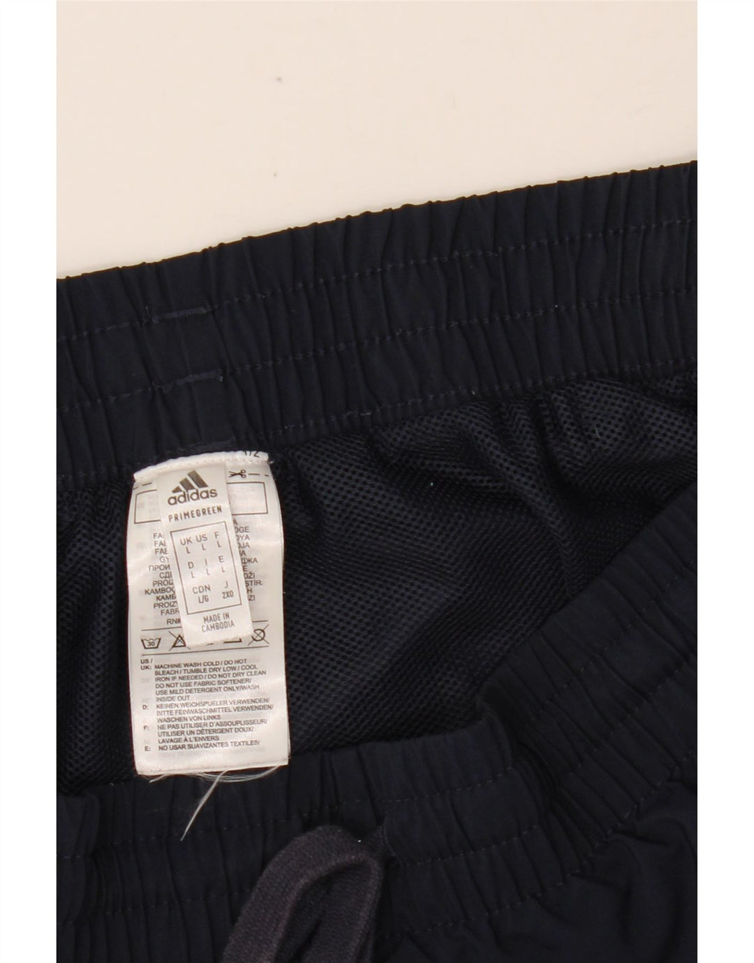 Shorts esportivos masculinos ADIDAS Primegreen grandes poliéster azul marinho