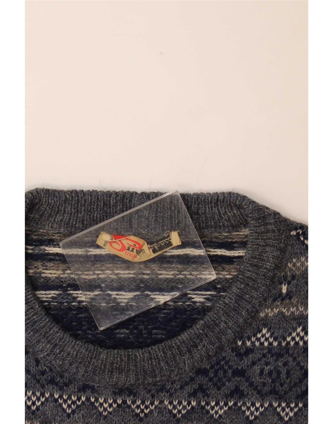 Suéter masculino Silvy com gola redonda IT 50 médio azul marinho Fair Isle