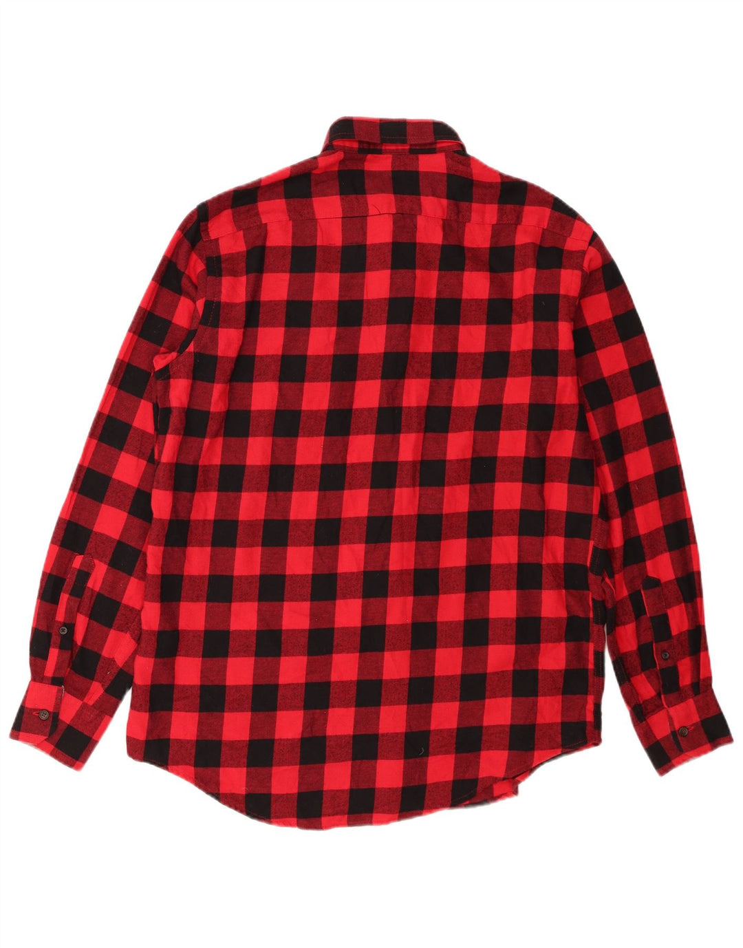 Camisa masculina de flanela Izod de algodão xadrez vermelho médio