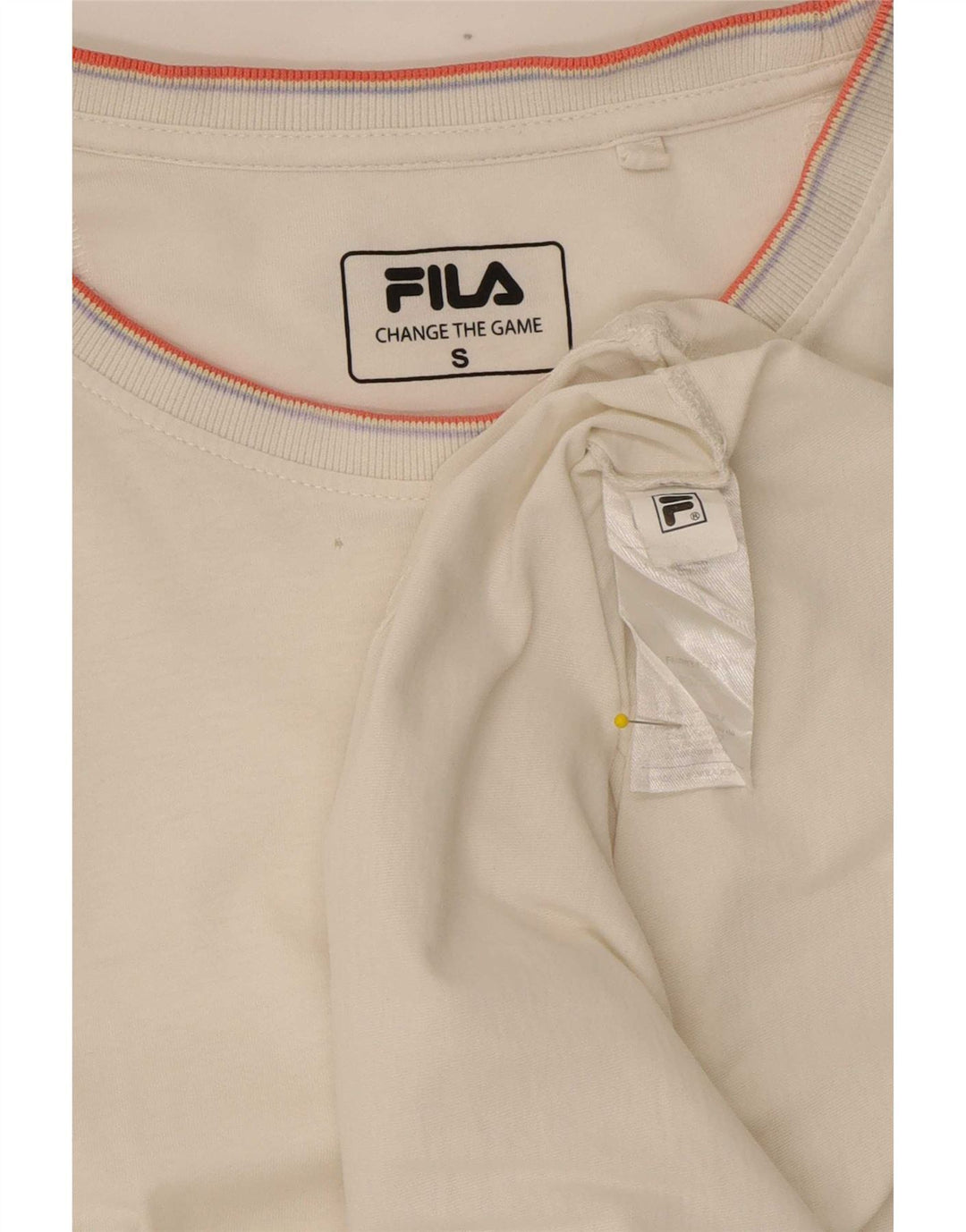 Camiseta masculina Fila Top pequeno algodão listrado branco