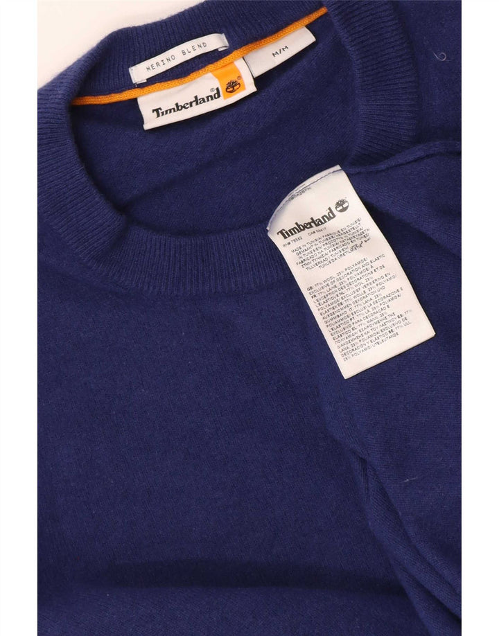 Suéter masculino Timberland com gola redonda, lã Merino azul marinho médio