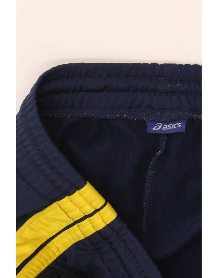 Calça de treino masculina Asics pequena azul marinho Colourblock poliéster