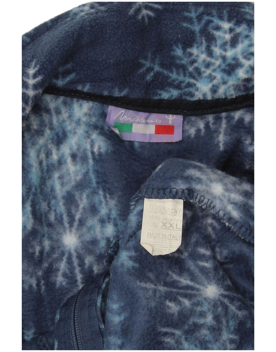 Jaqueta de lã feminina VINTAGE UK 20 2XL azul marinho Fair Isle poliéster