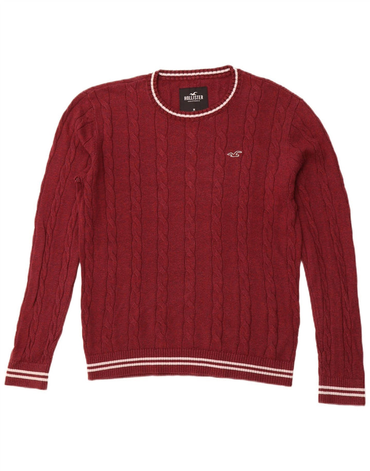 Suéter masculino HOLLISTER com gola redonda, algodão marrom médio